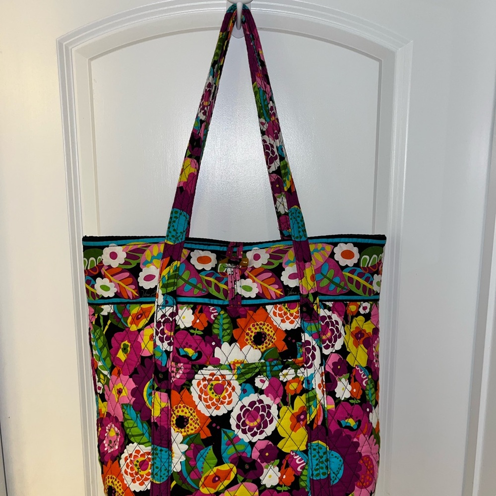 Vera Bradley Purple and Yellow Floral Tote Bag
